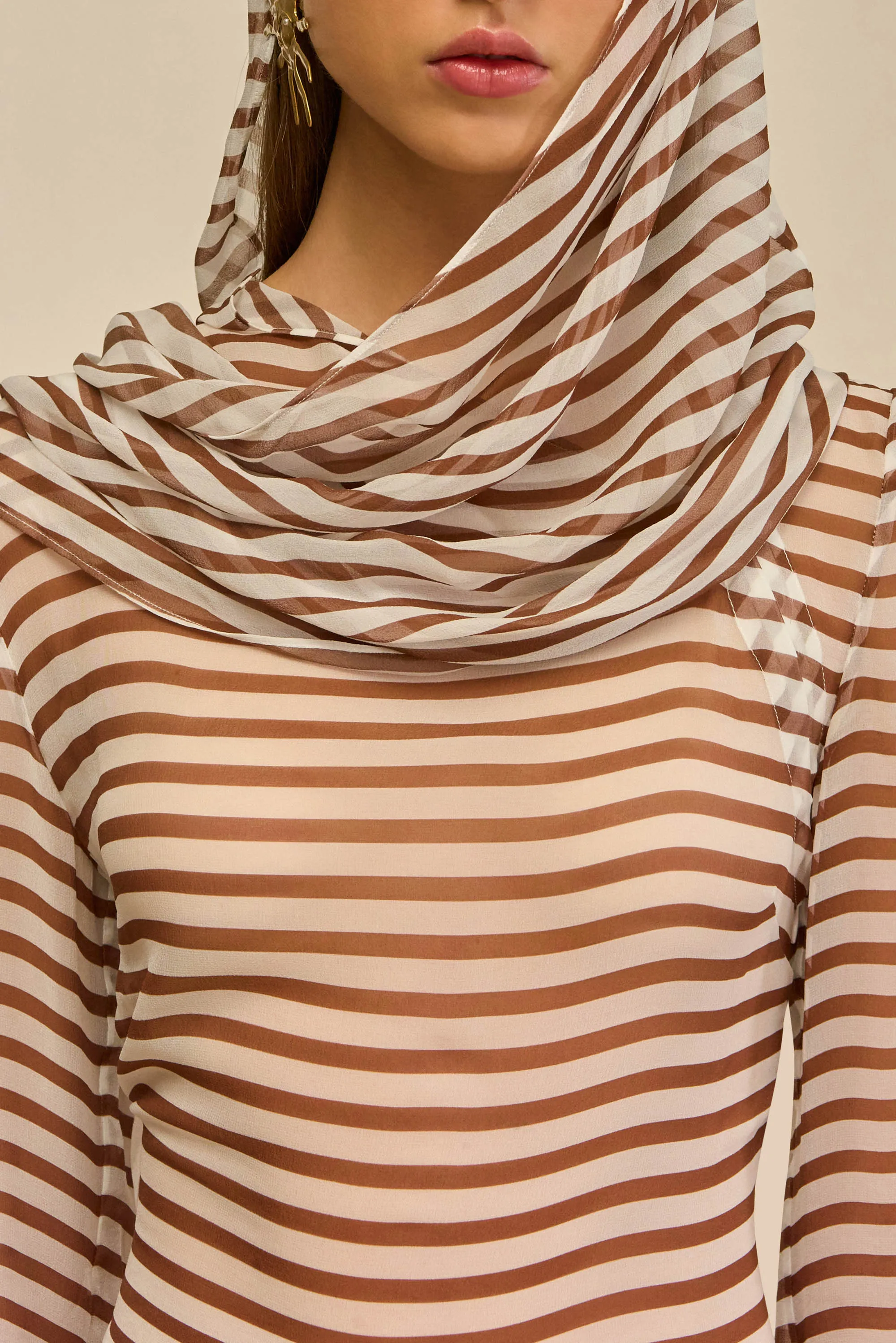 LAKELYN COVERUP JUMPSUIT - SMALL SADDLE STRIPE sold by Cult Gaia product image thumbnail 5