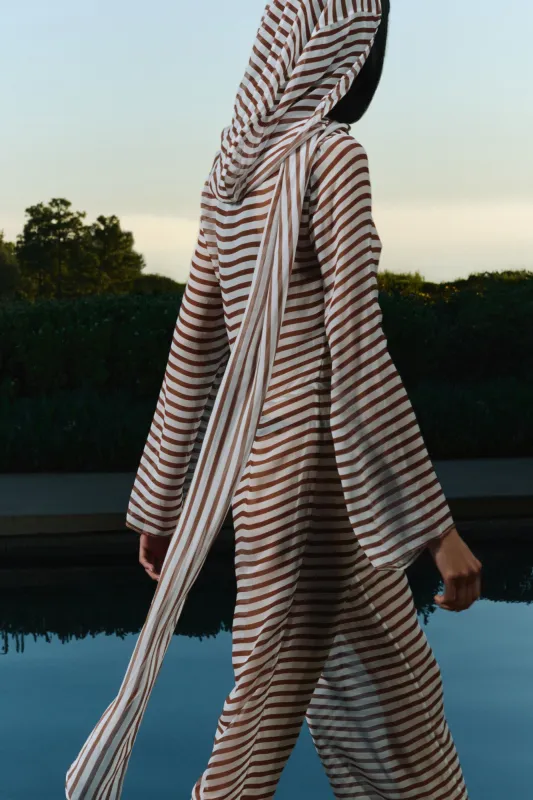 LAKELYN COVERUP JUMPSUIT - SMALL SADDLE STRIPE made by Cult Gaia