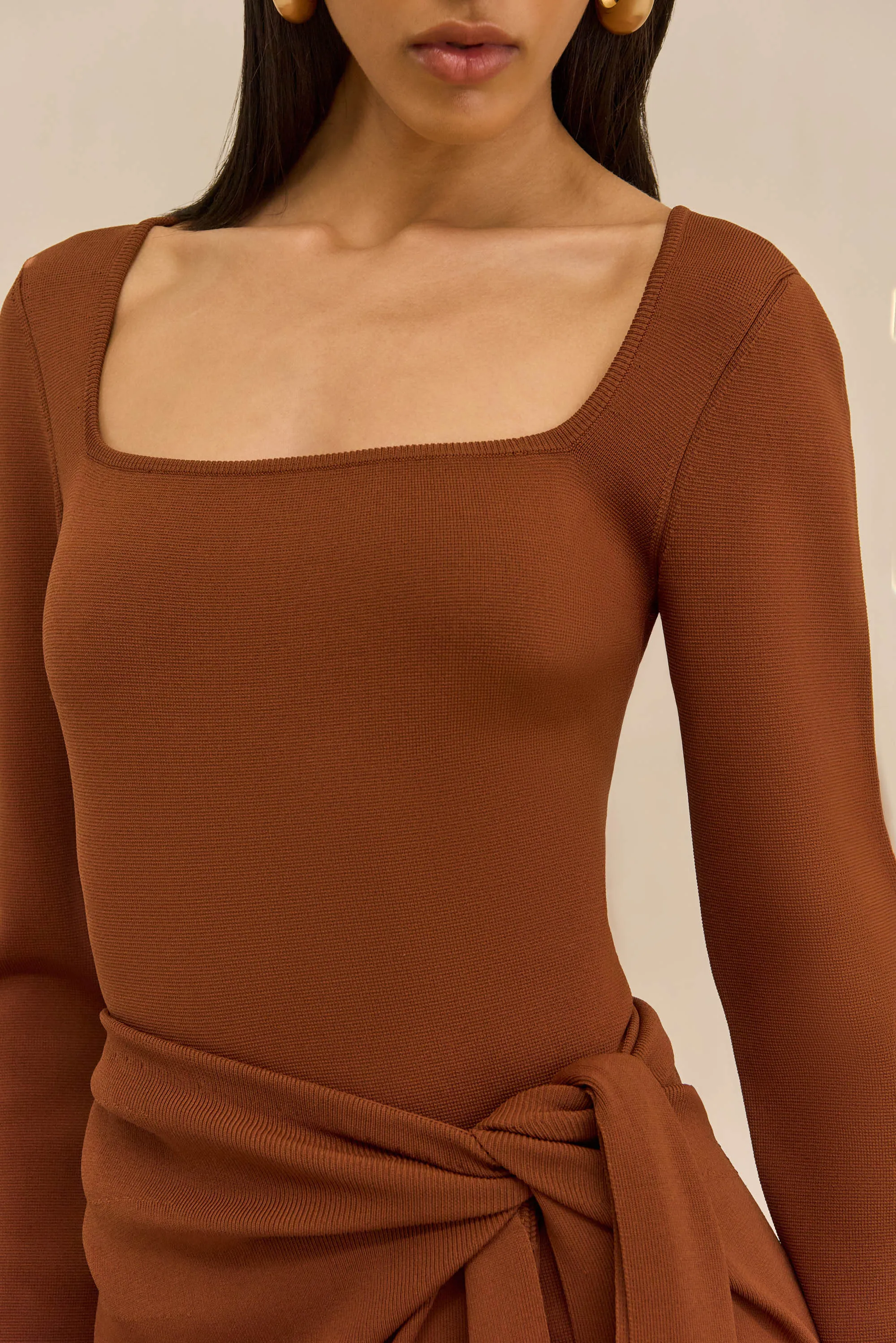 LERA KNIT DRESS - SADDLE sold by Cult Gaia product image thumbnail 2