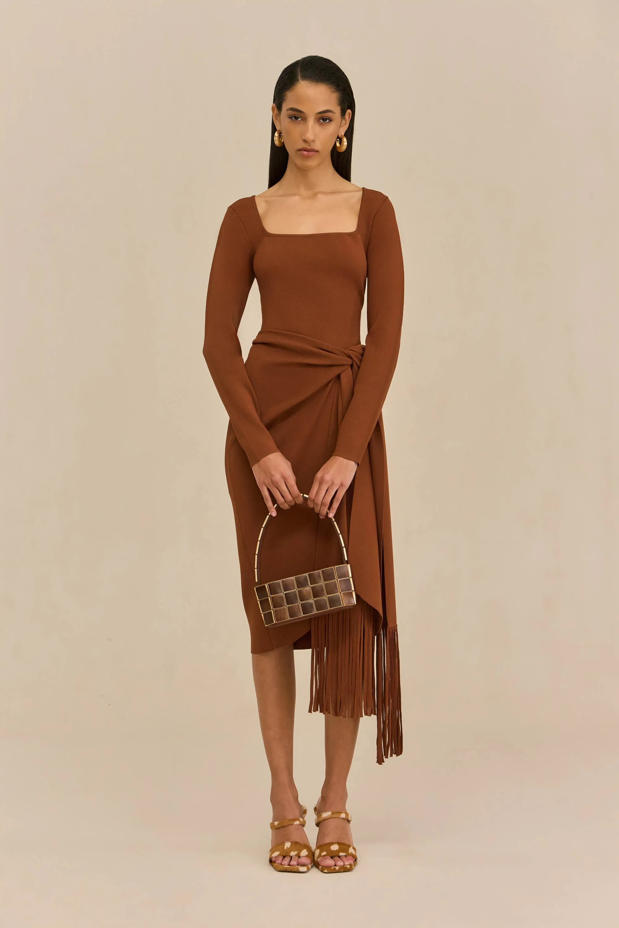 LERA KNIT DRESS - SADDLE sold by Cult Gaia product image thumbnail 5