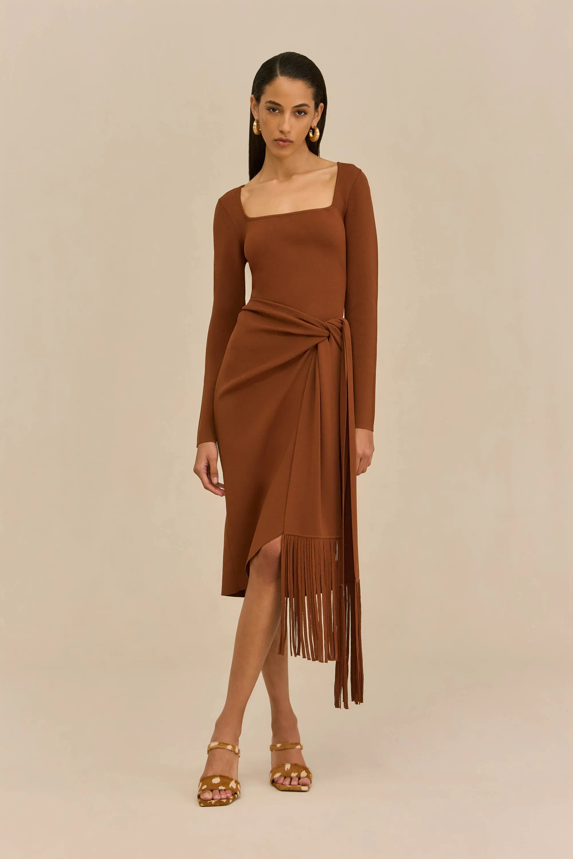 LERA KNIT DRESS - SADDLE sold by Cult Gaia