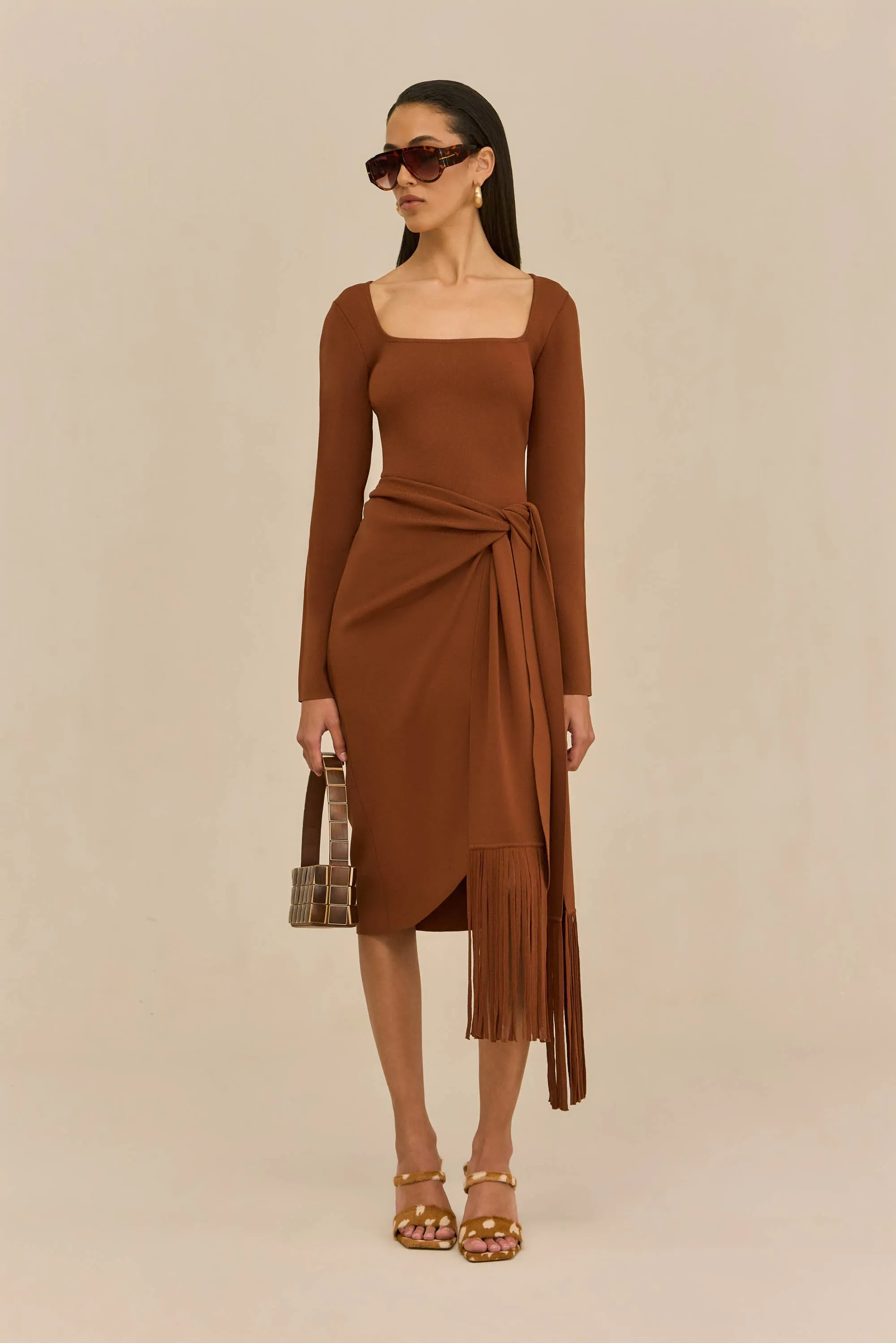 LERA KNIT DRESS - SADDLE sold by Cult Gaia product image thumbnail 3