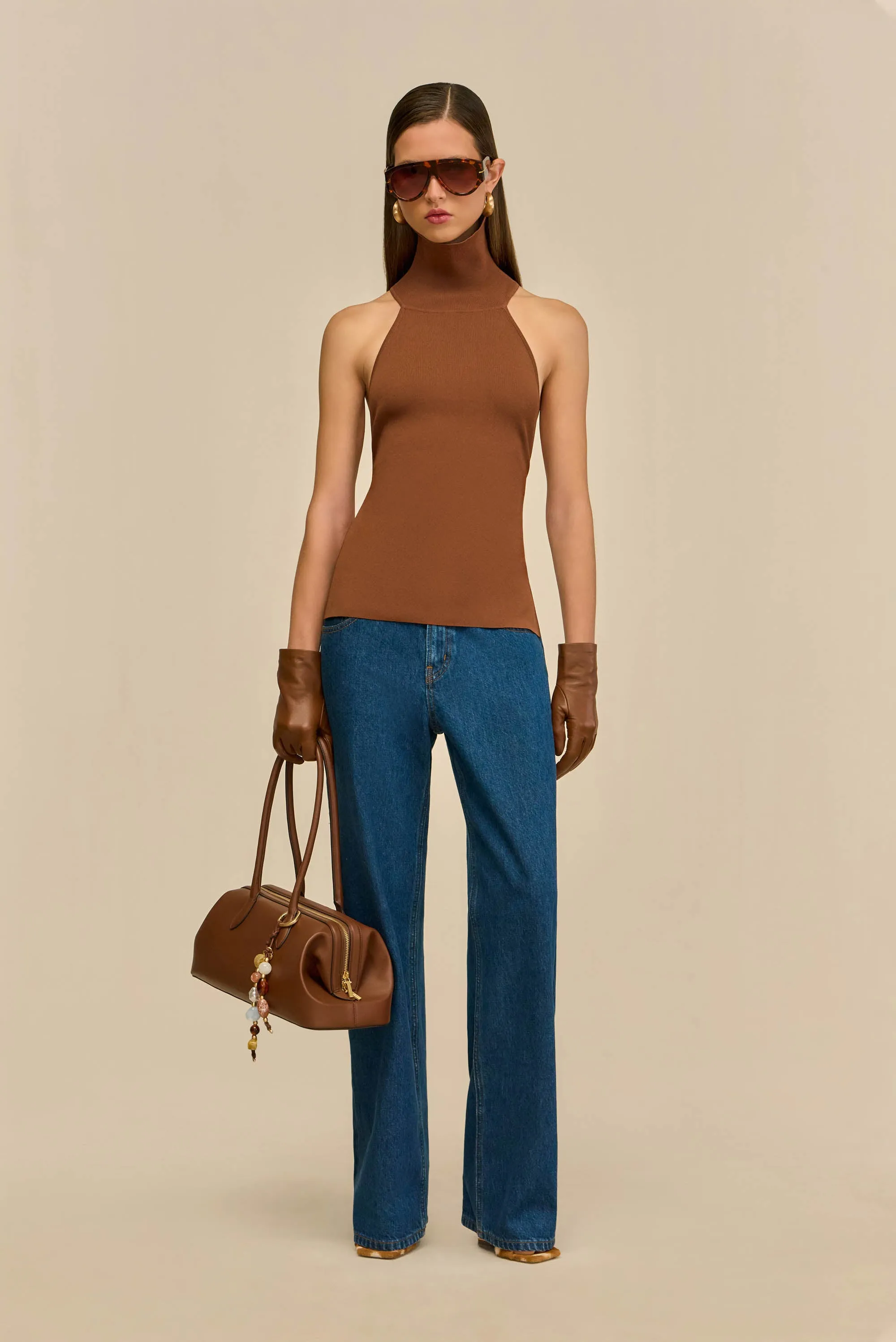 WAKE KNIT TOP - SADDLE sold by Cult Gaia product image thumbnail 3