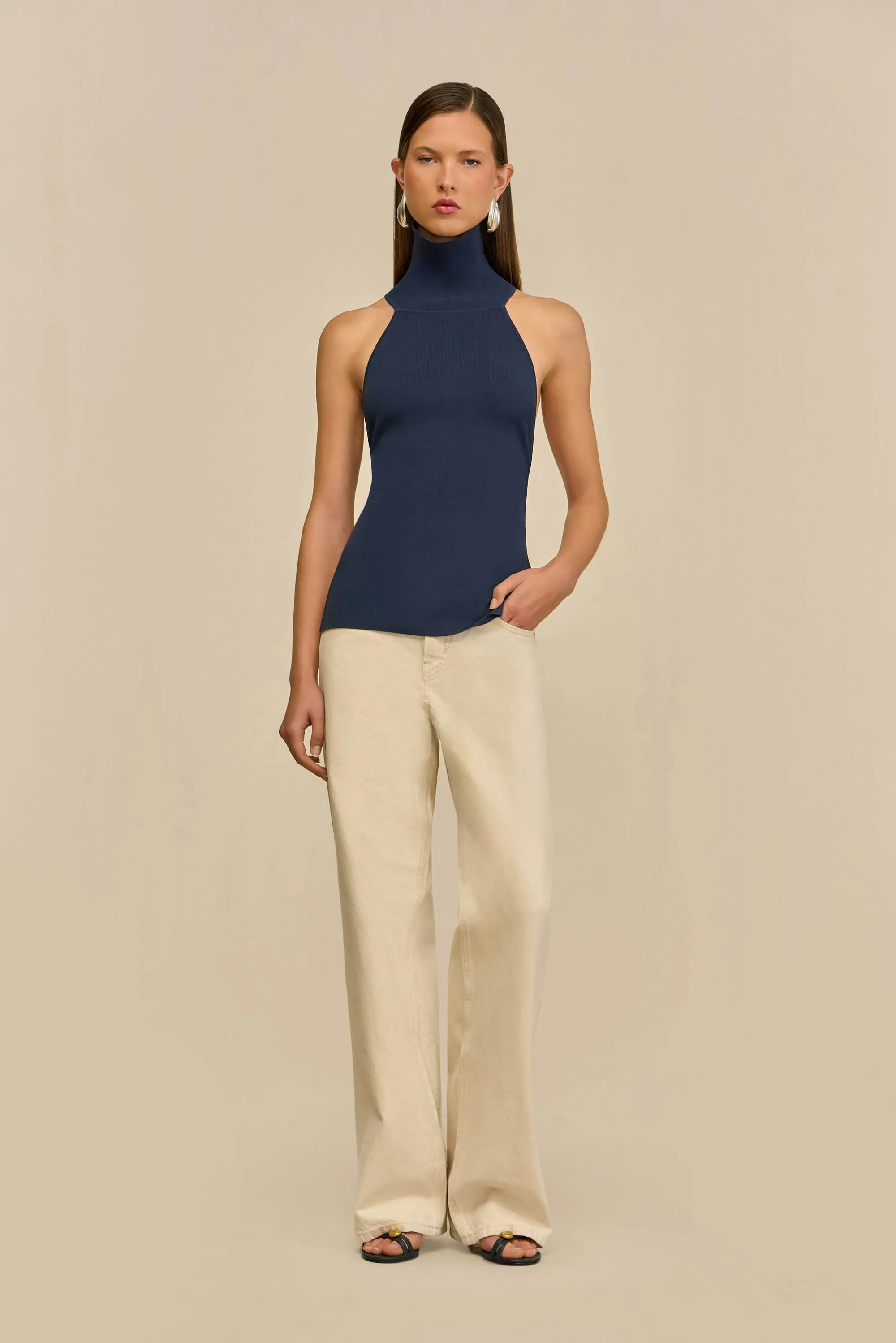 WAKE KNIT TOP - DEEP LAKE sold by Cult Gaia product image thumbnail 3