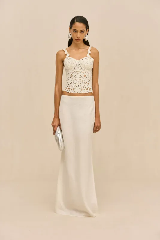 CHANTEL SKIRT - OFF WHITE LINEN sold by Cult Gaia