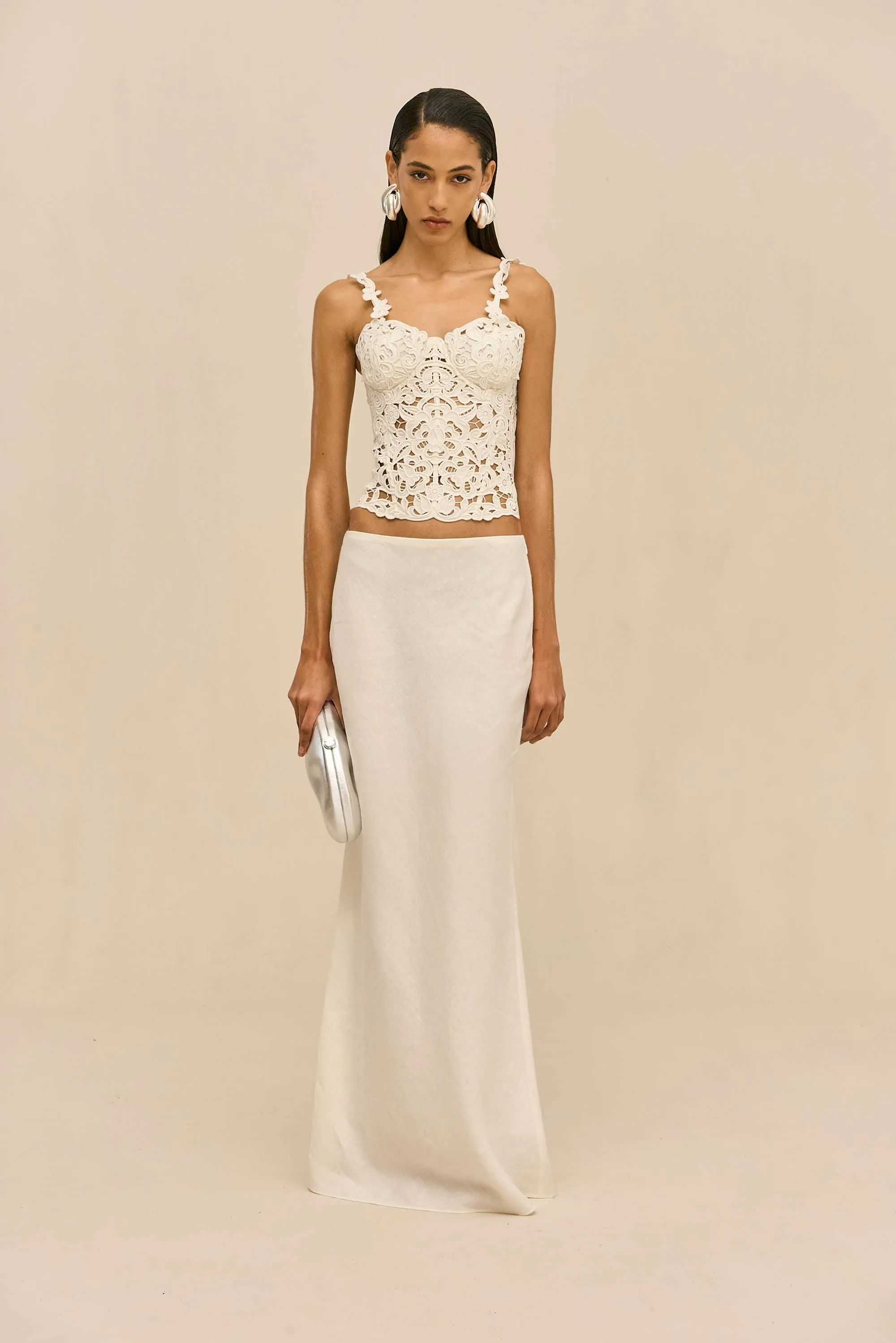 CHANTEL SKIRT - OFF WHITE LINEN sold by Cult Gaia