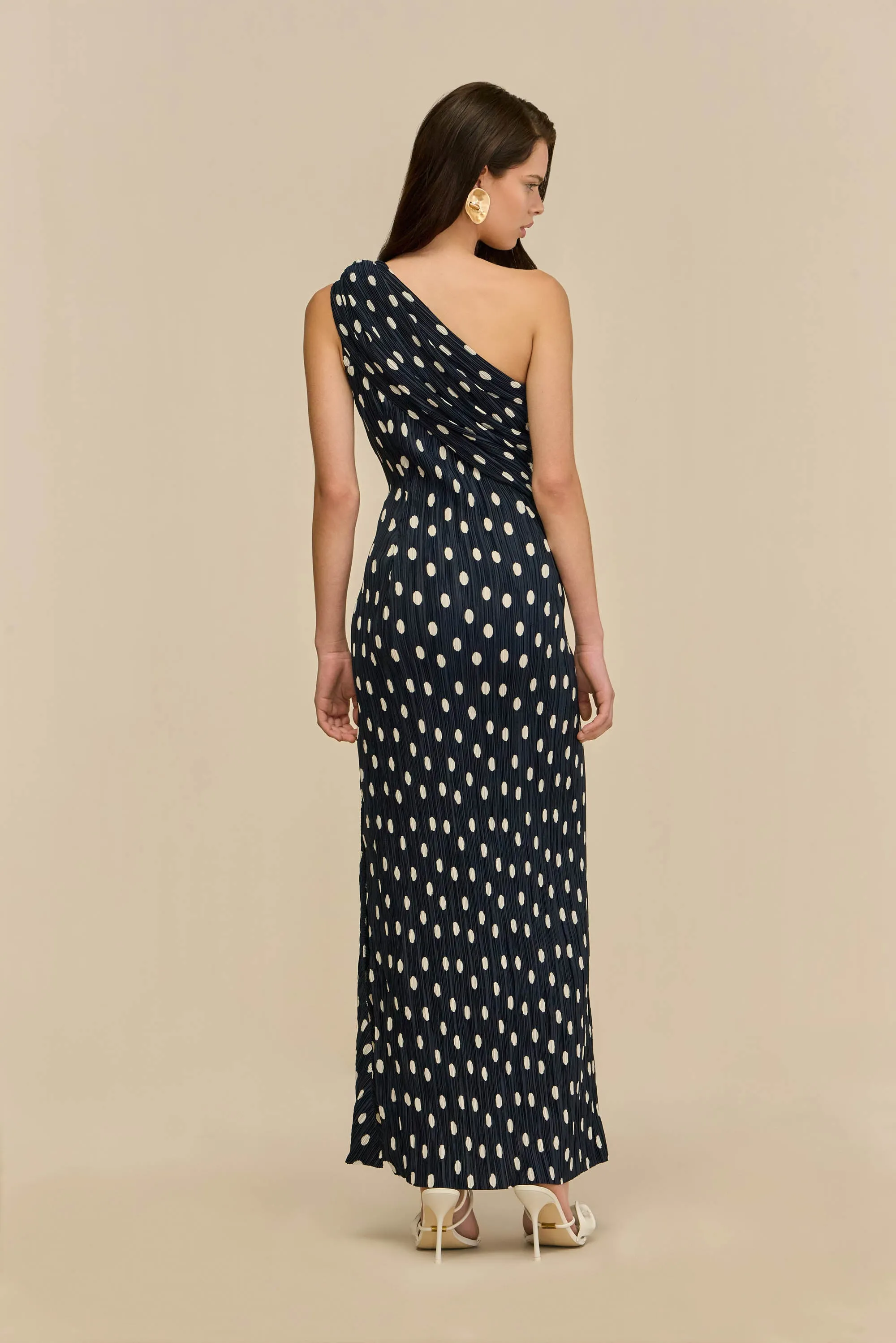TERRE DRESS - SMALL DOT DEEP LAKE sold by Cult Gaia product image thumbnail 5