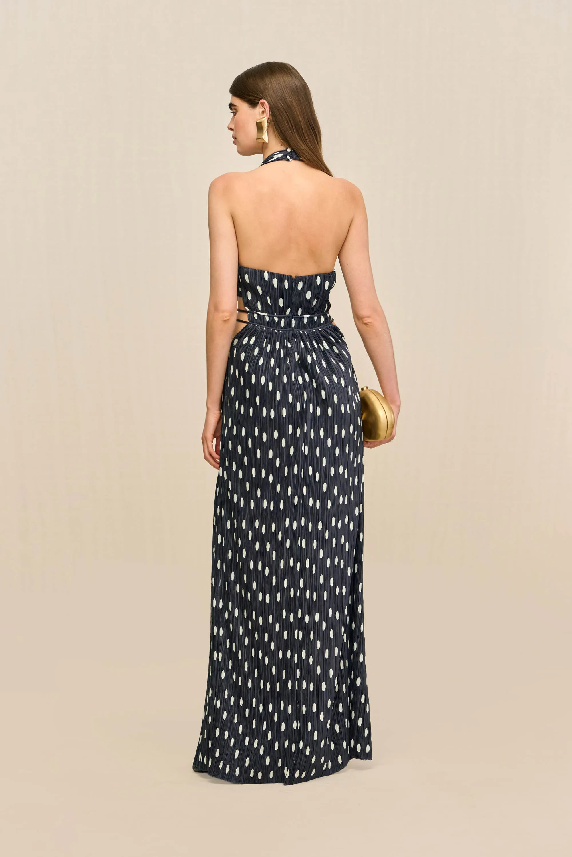 AASHVI GOWN - SMALL DOT DEEP LAKE sold by Cult Gaia product image thumbnail 5