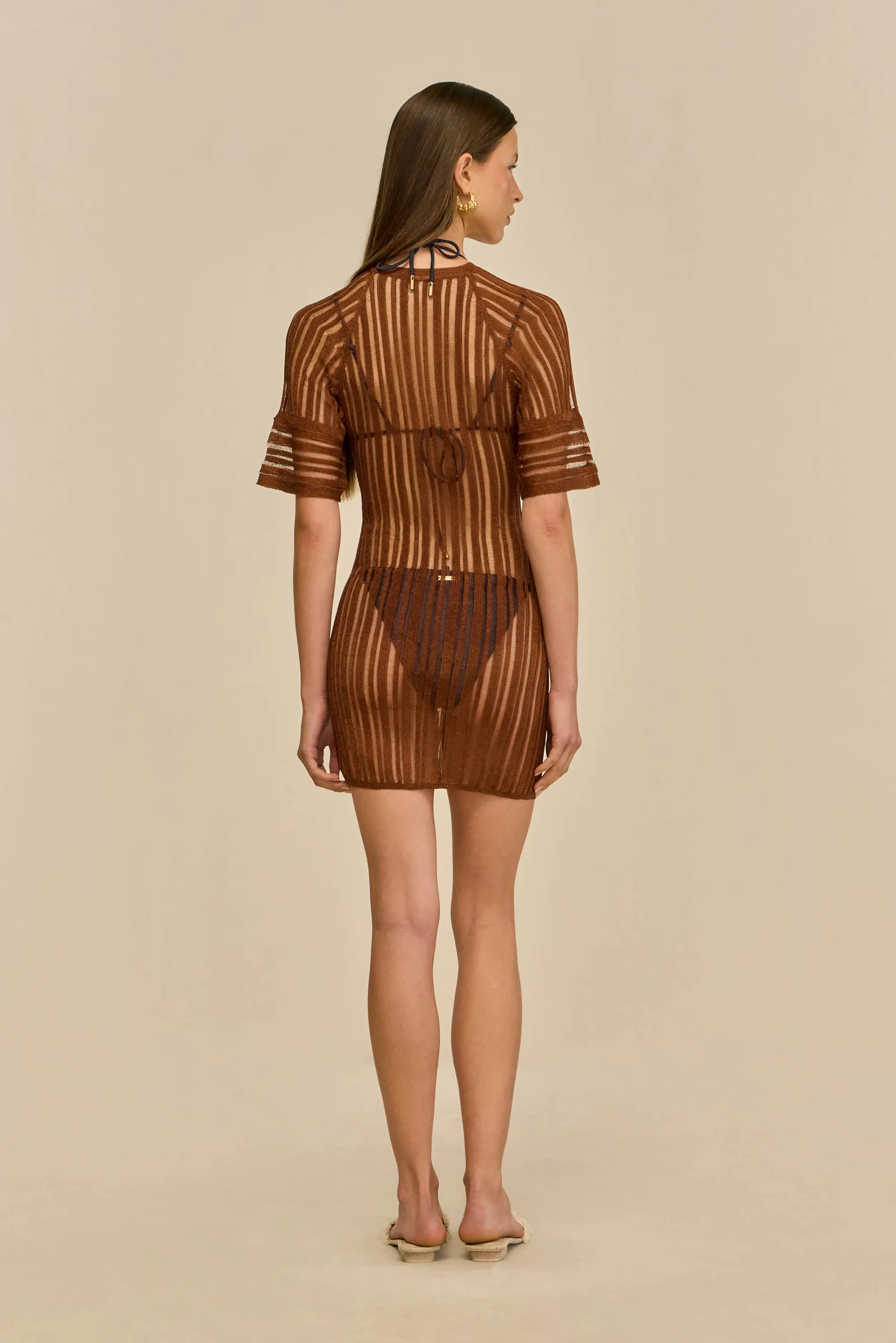 RURU KNIT COVERUP DRESS - SADDLE sold by Cult Gaia product image thumbnail 4