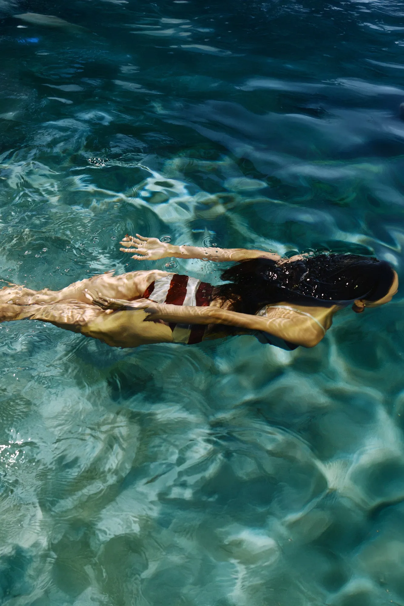 TAREK BIKINI BOTTOM - LARGE SADDLE STRIPE sold by Cult Gaia