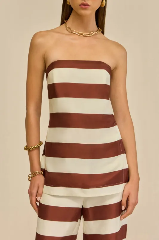 RHETT TOP - LARGE SADDLE STRIPE sold by Cult Gaia