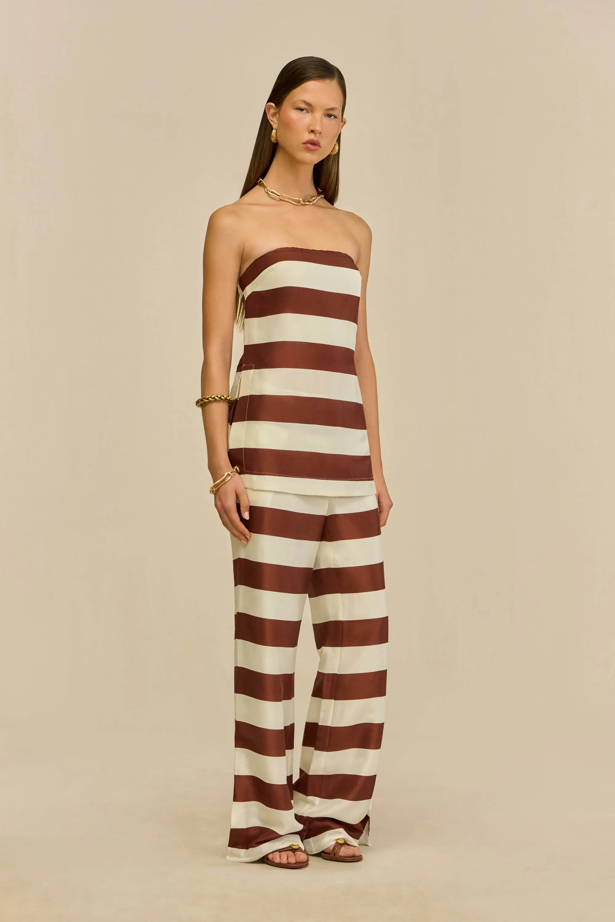 RHETT TOP - LARGE SADDLE STRIPE sold by Cult Gaia product image thumbnail 4