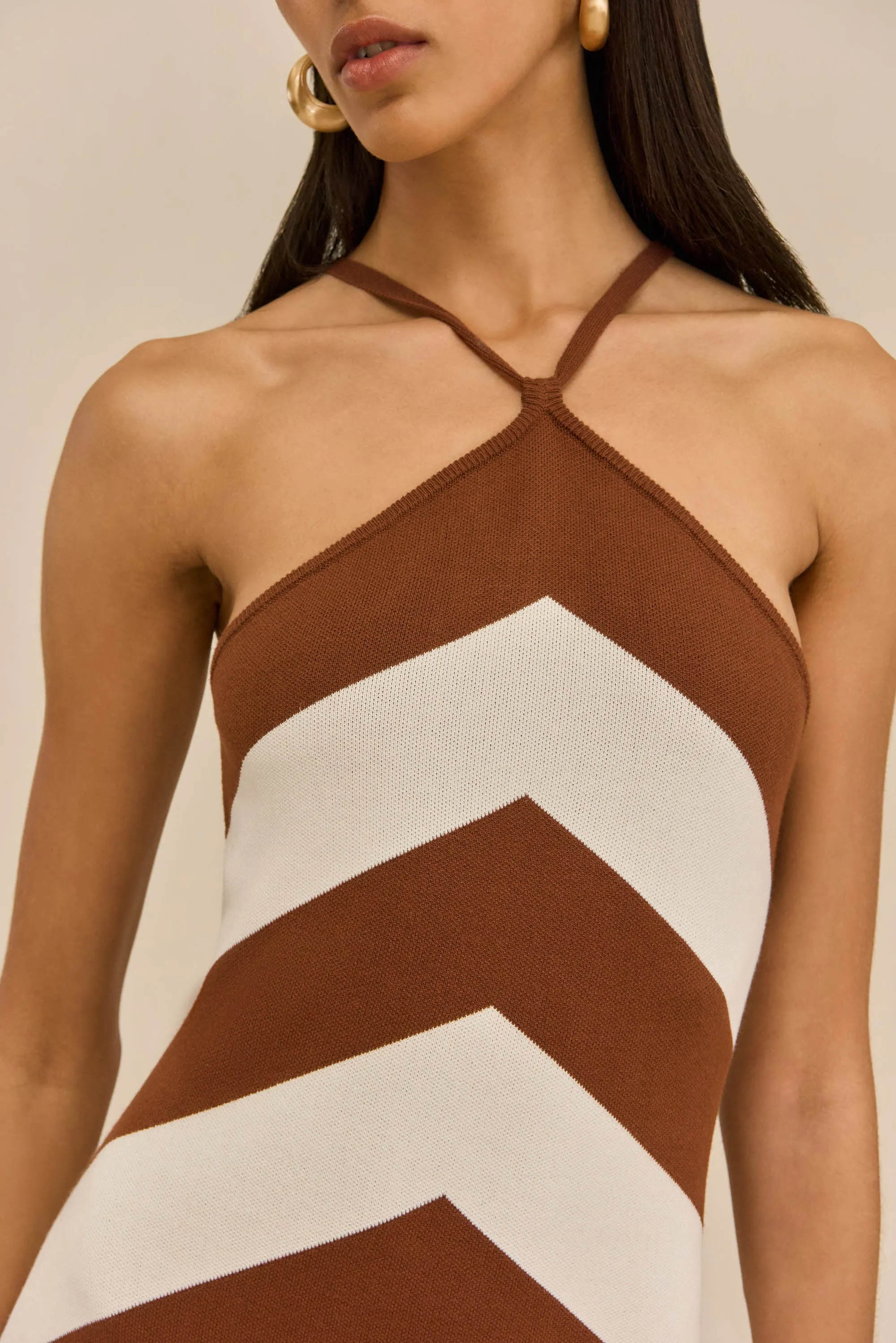 NELSON KNIT DRESS - LARGE SADDLE STRIPE sold by Cult Gaia product image thumbnail 2