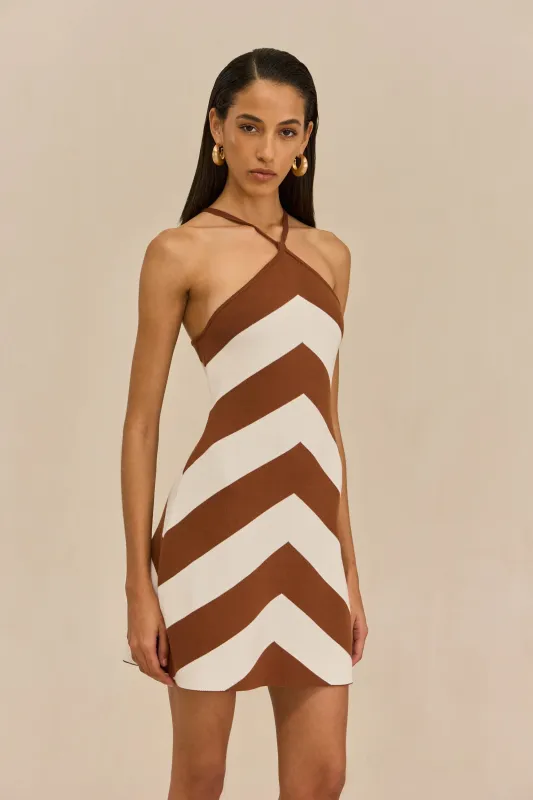 NELSON KNIT DRESS - LARGE SADDLE STRIPE sold by Cult Gaia