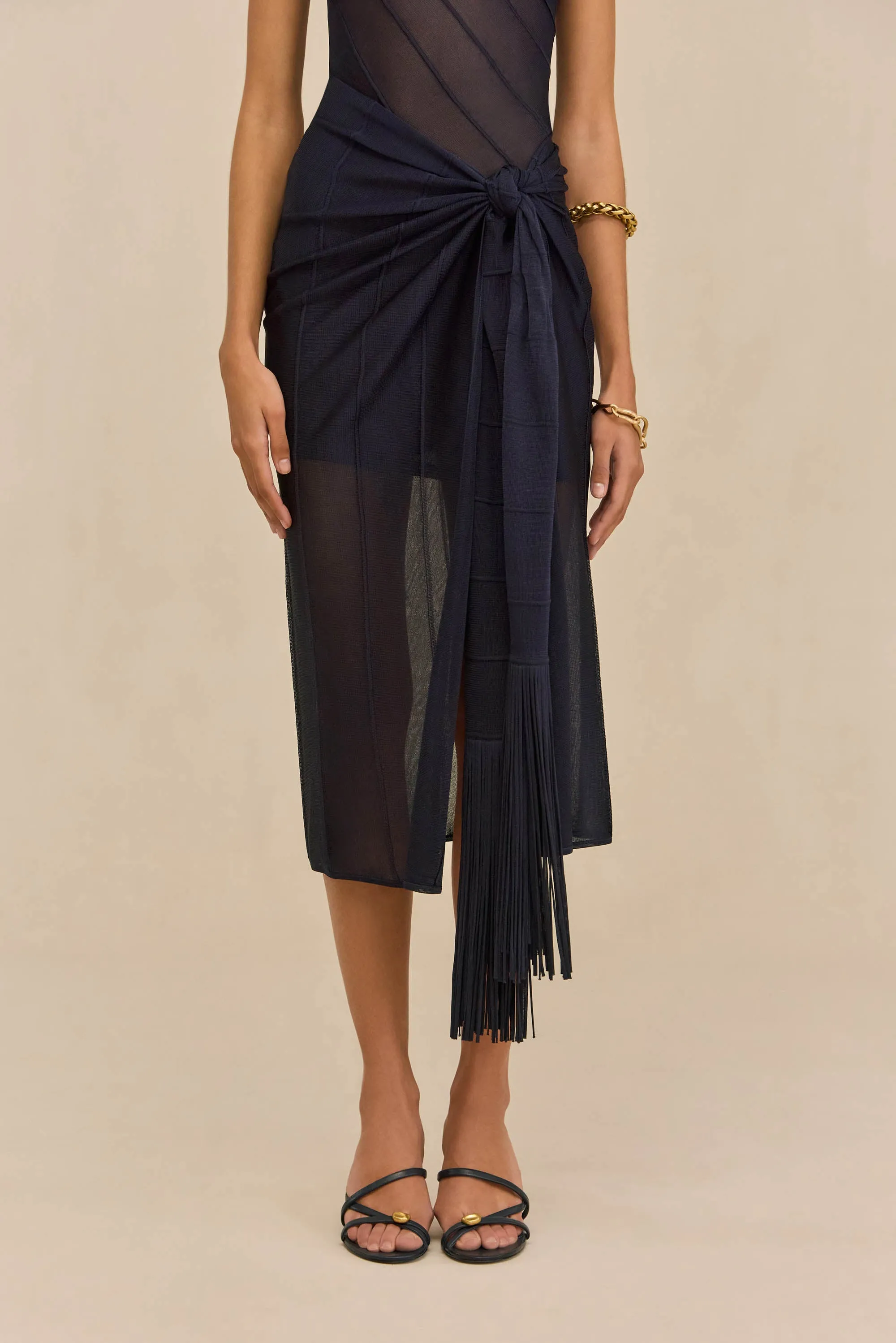 KORSA KNIT DRESS - DEEP LAKE sold by Cult Gaia product image thumbnail 4