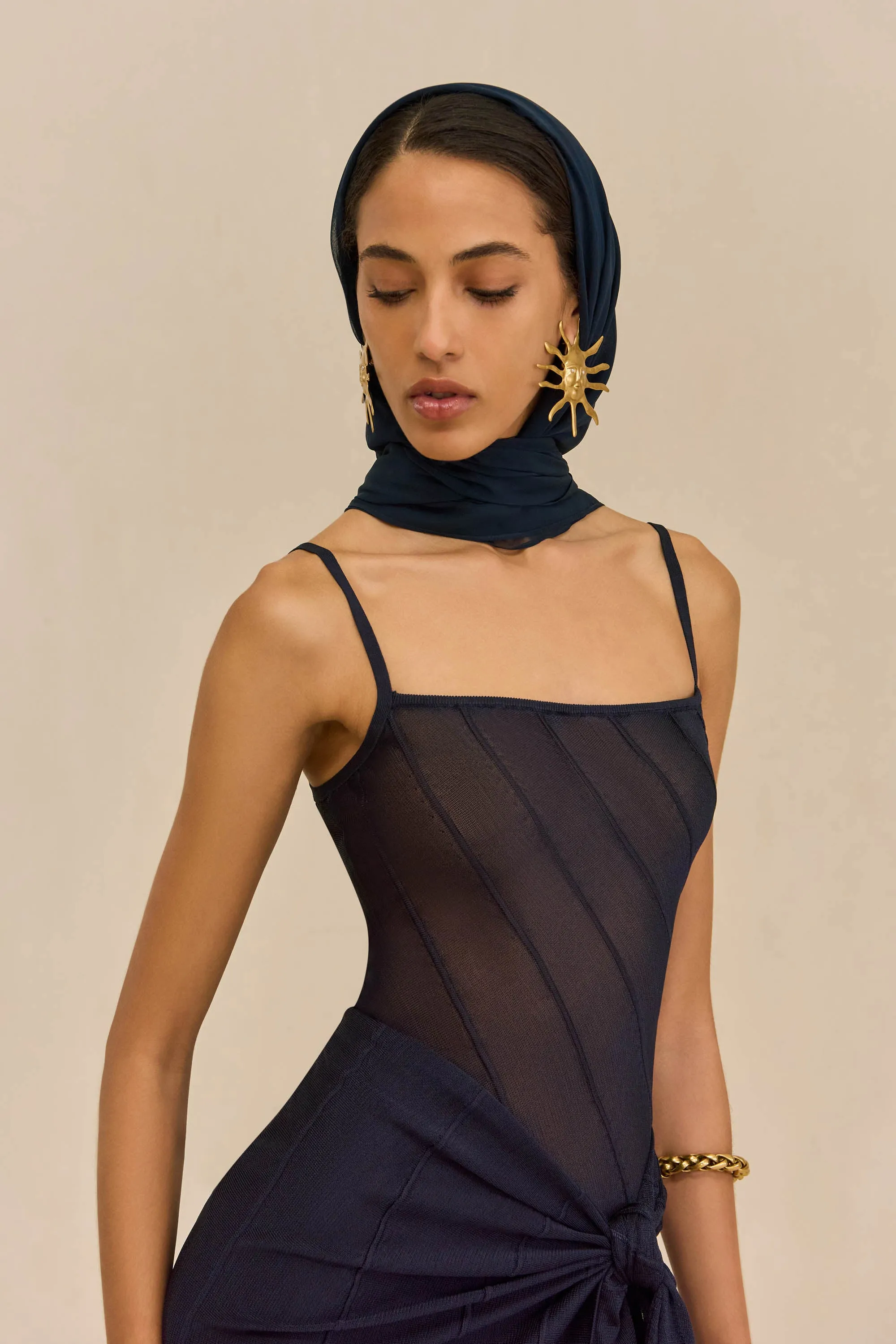 KORSA KNIT DRESS - DEEP LAKE sold by Cult Gaia product image thumbnail 5