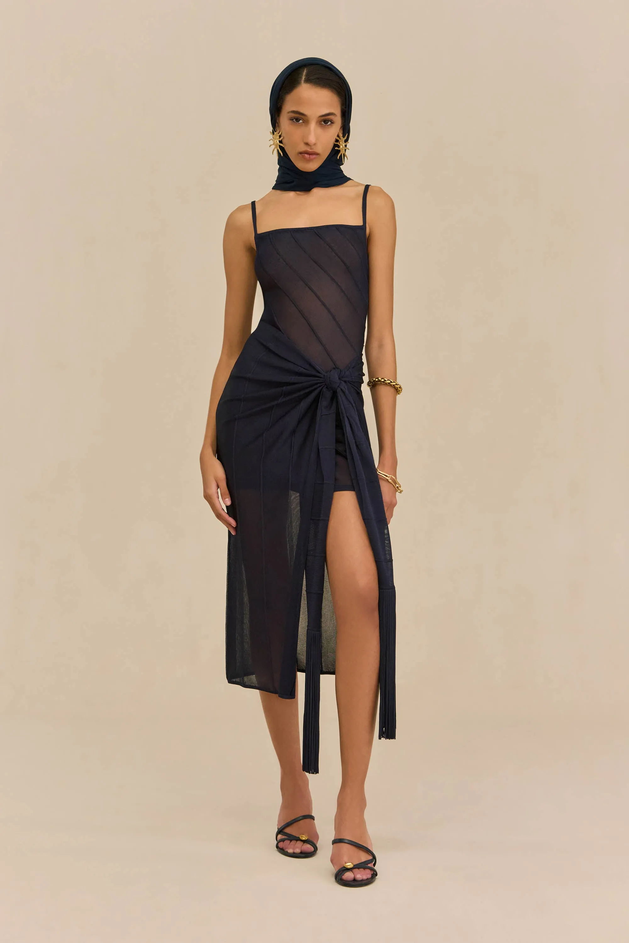 KORSA KNIT DRESS - DEEP LAKE sold by Cult Gaia product image thumbnail 3