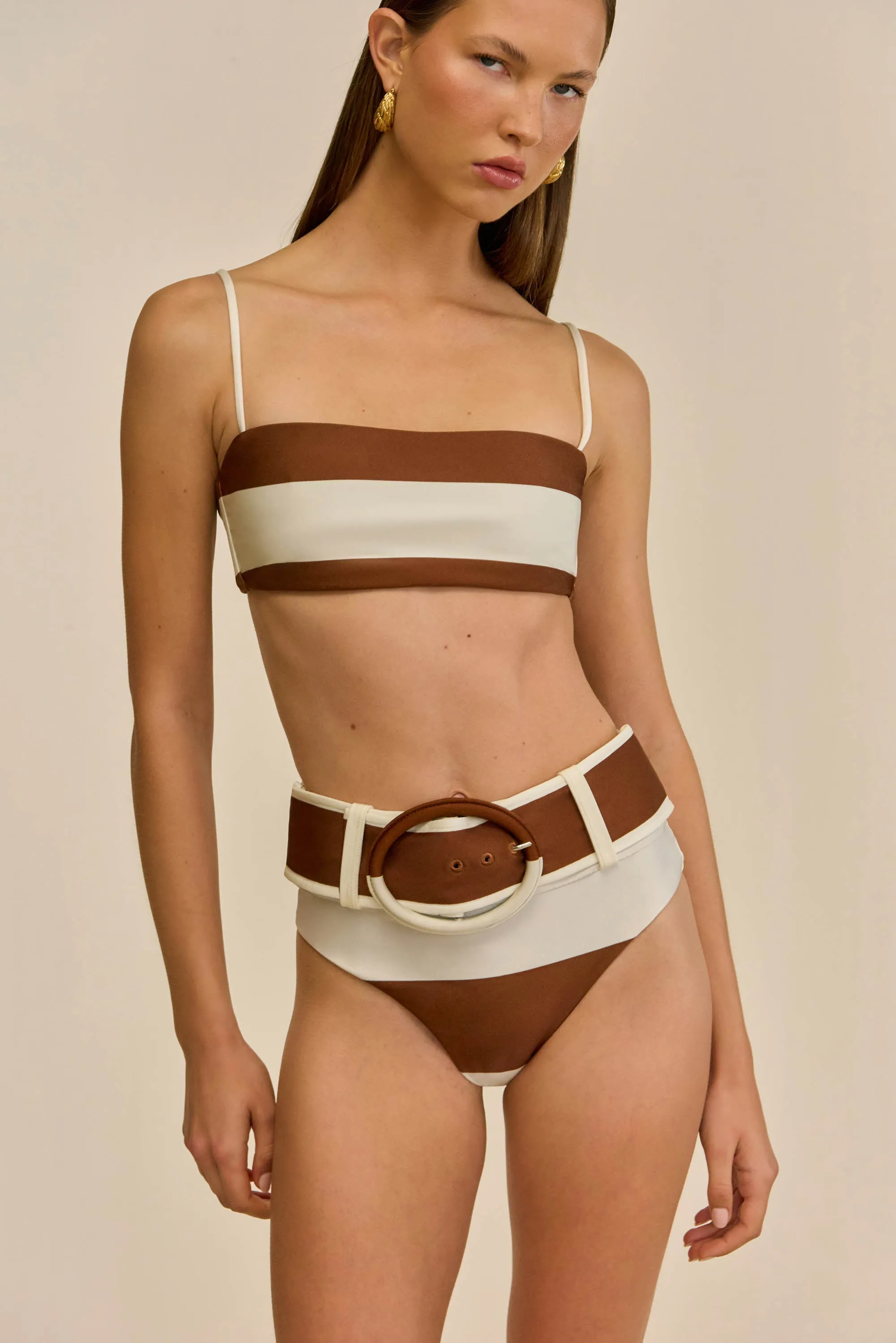ESTRELLA BIKINI TOP - LARGE SADDLE STRIPE sold by Cult Gaia product image thumbnail 2