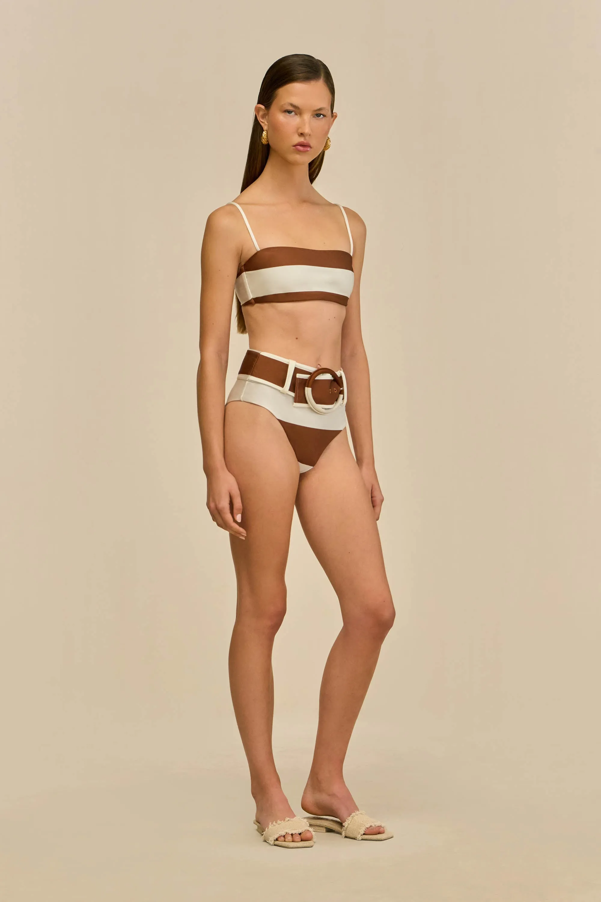 ESTRELLA BIKINI TOP - LARGE SADDLE STRIPE sold by Cult Gaia product image thumbnail 4