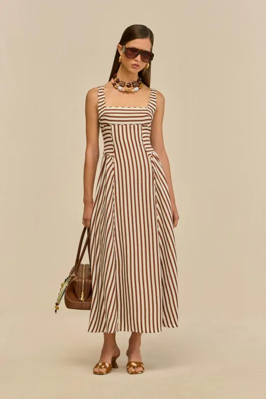 CARLA DRESS - SMALL SADDLE STRIPE sold by Cult Gaia