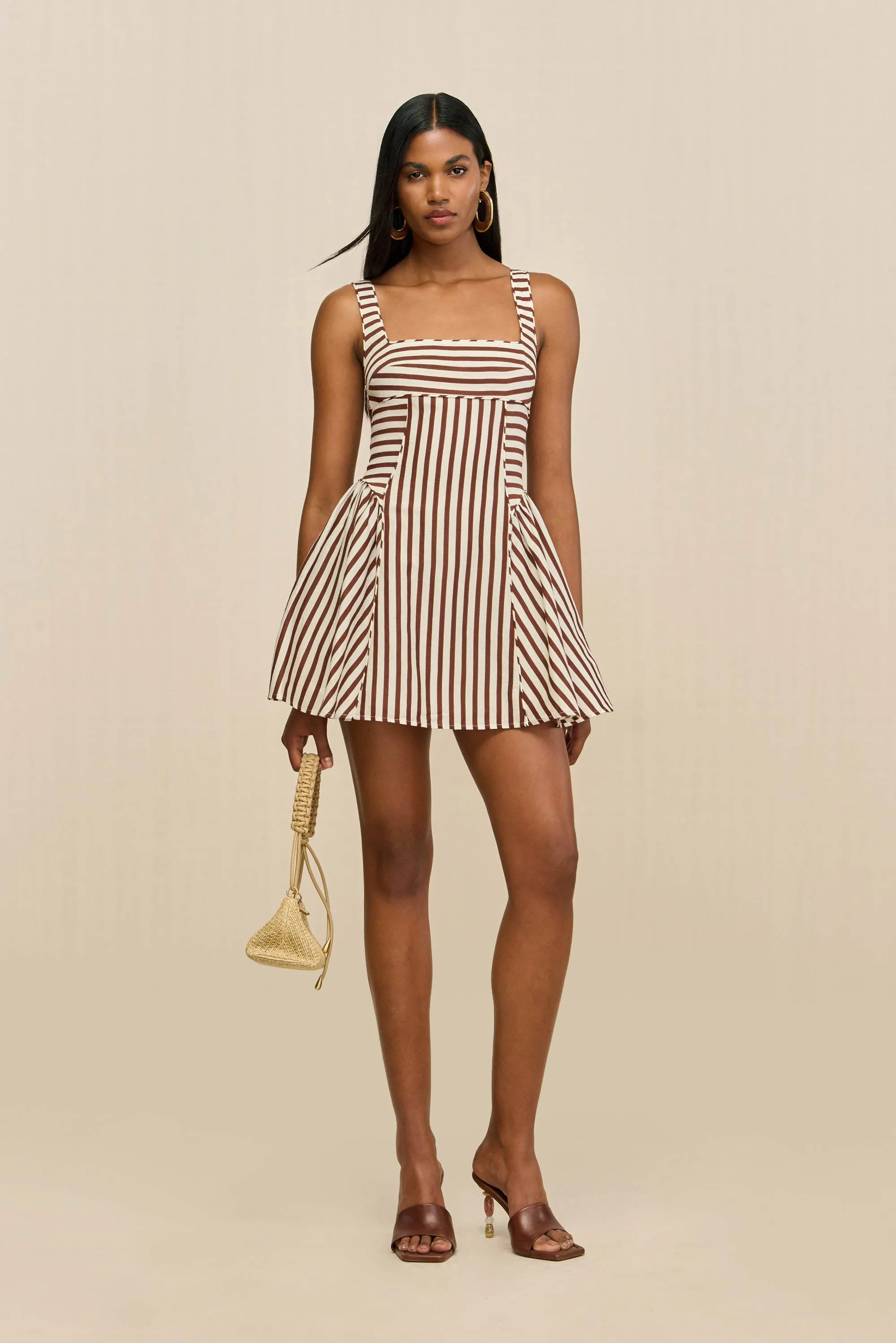 BANKS DRESS - SMALL SADDLE STRIPE sold by Cult Gaia product image thumbnail 4