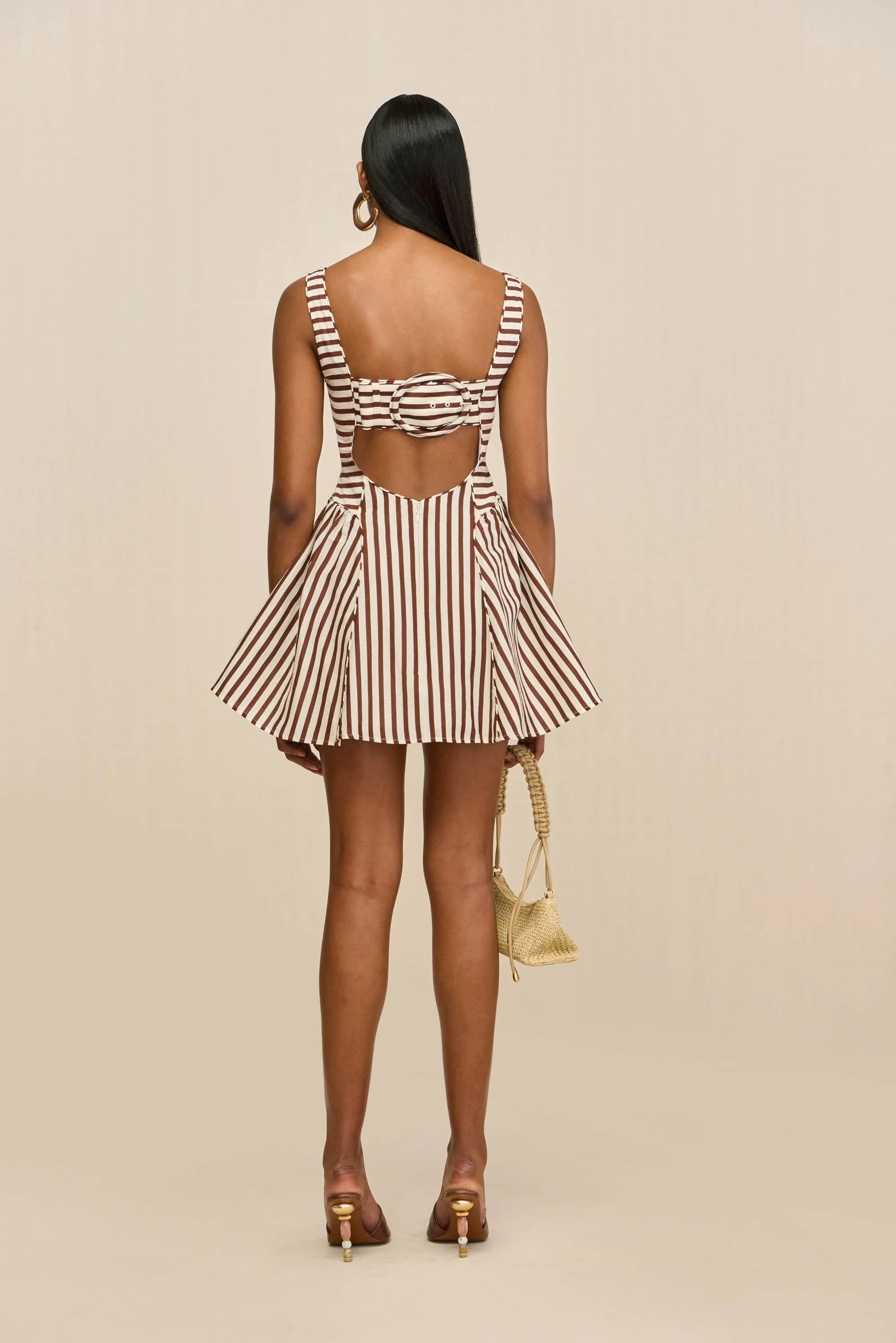 BANKS DRESS - SMALL SADDLE STRIPE sold by Cult Gaia product image thumbnail 2