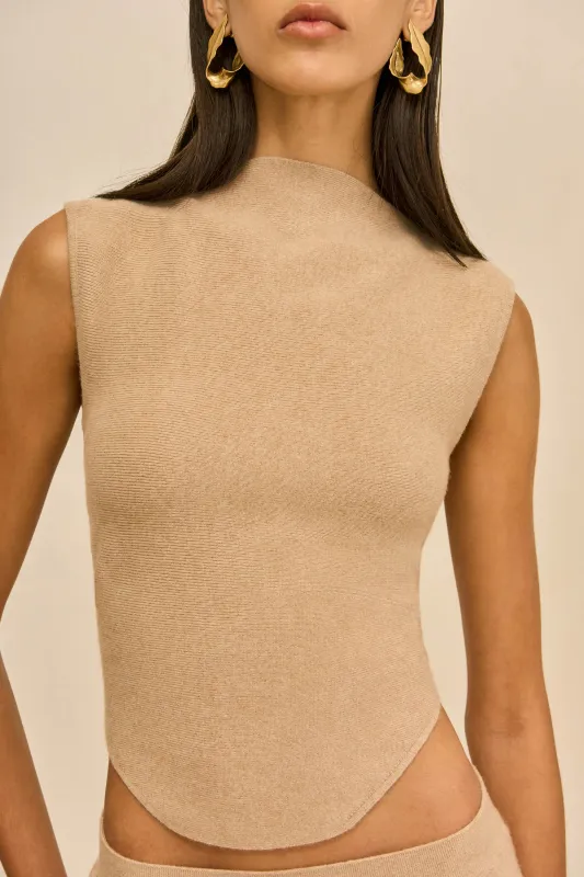 ROMMA KNIT TOP - SESAME sold by Cult Gaia