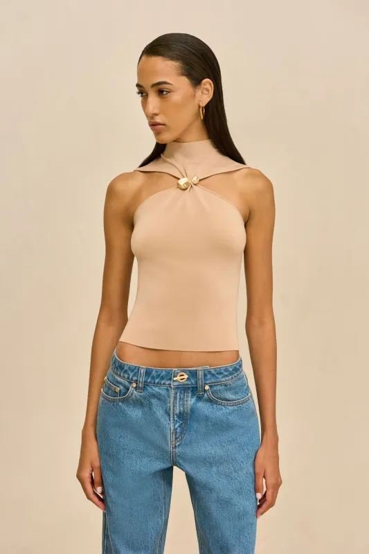 KATHERINE KNIT TOP - SESAME sold by Cult Gaia