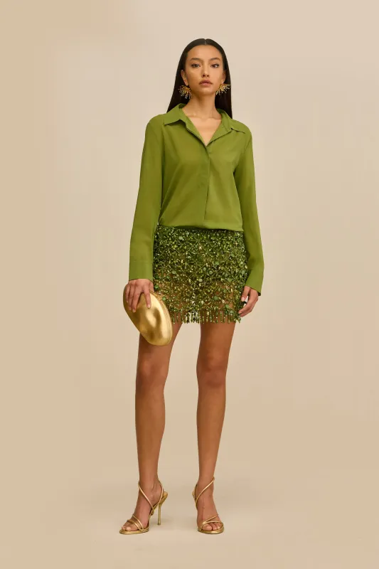 IDALIA SKIRT - DEEP PASTURE sold by Cult Gaia