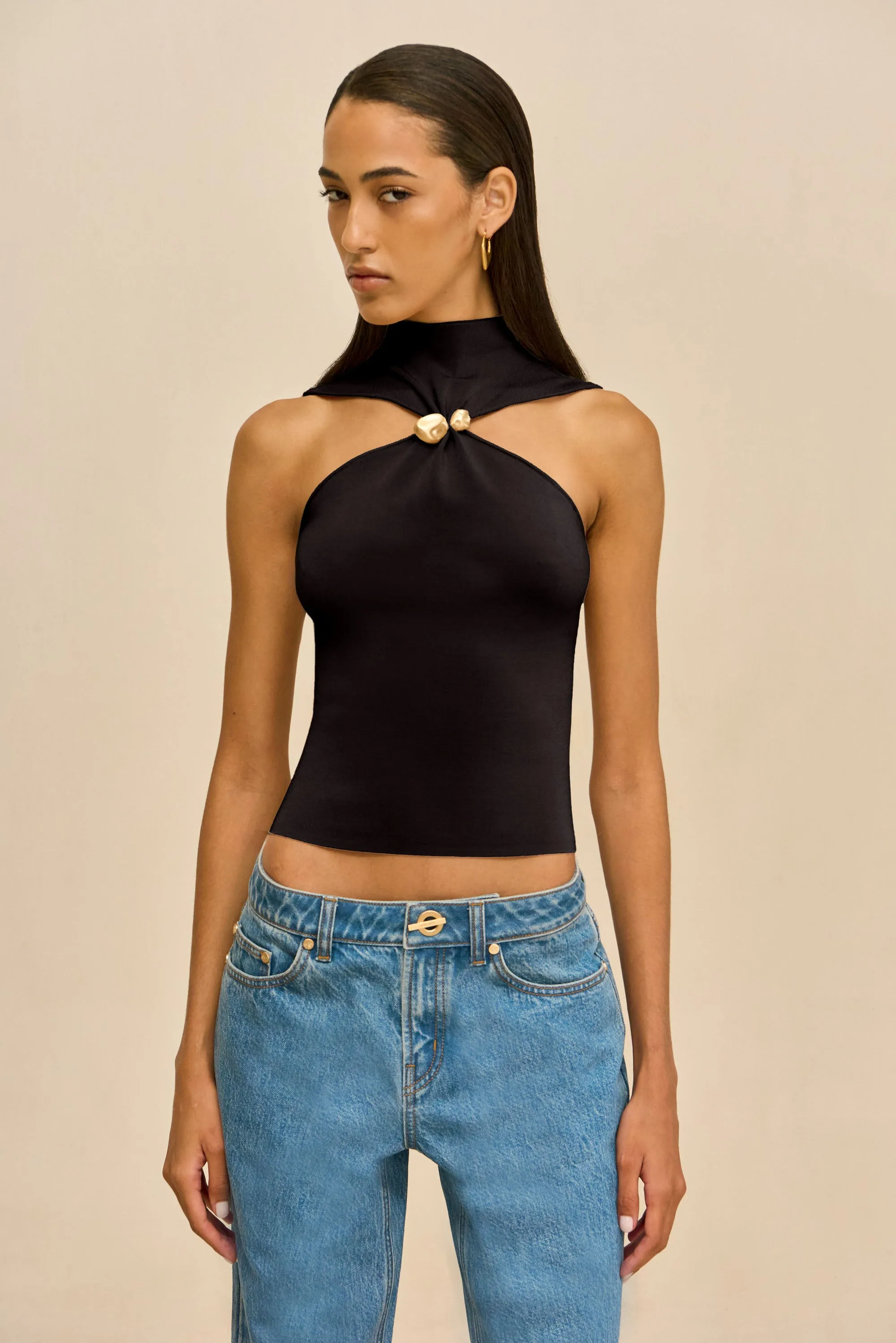 KATHERINE KNIT TOP - BLACK sold by Cult Gaia product image thumbnail 3