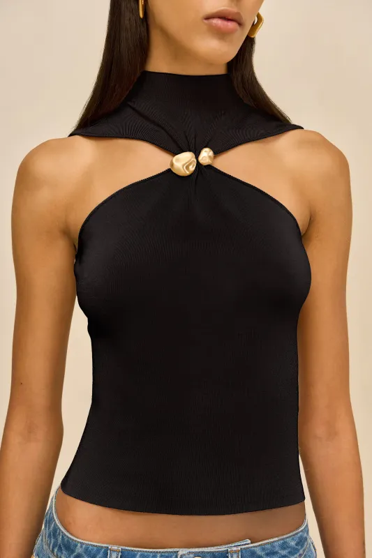 KATHERINE KNIT TOP - BLACK sold by Cult Gaia