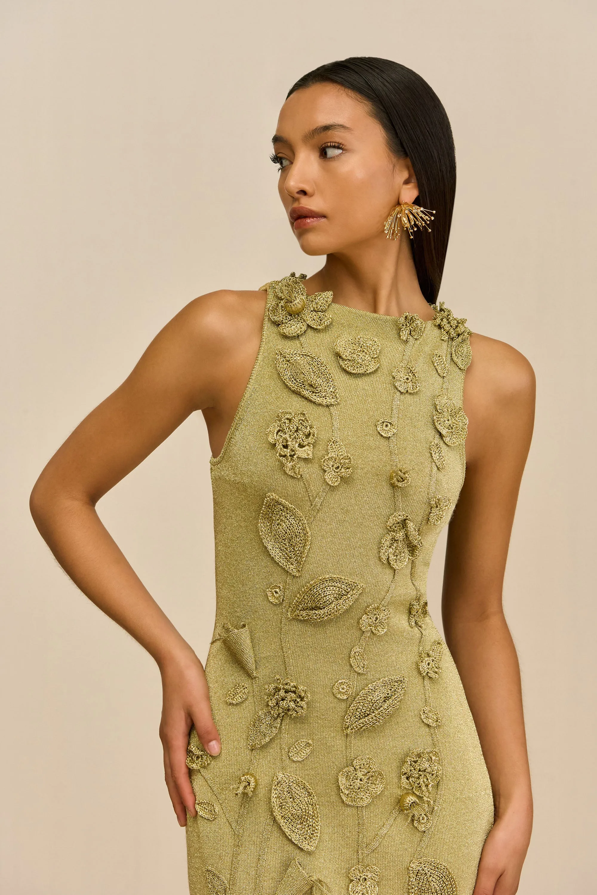 KIVU KNIT DRESS - GOLD sold by Cult Gaia product image thumbnail 5