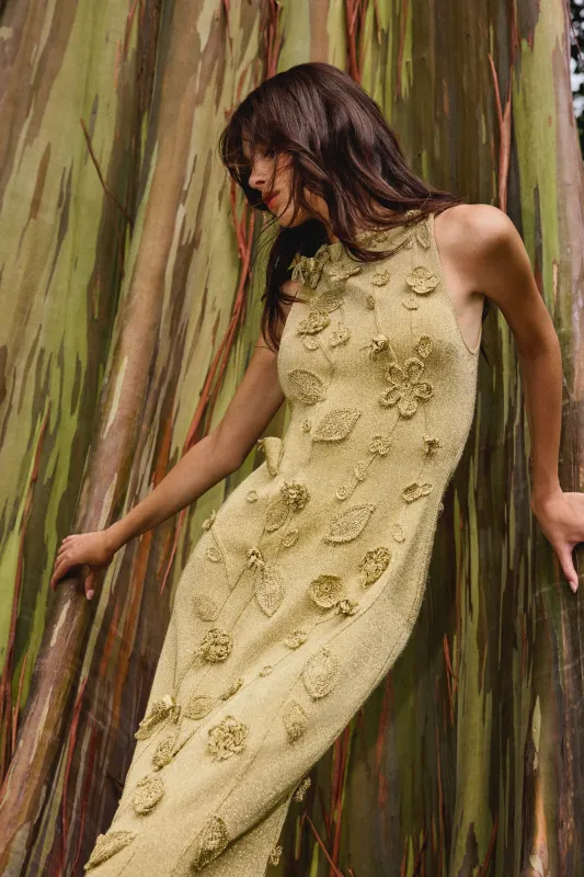 KIVU KNIT DRESS - GOLD sold by Cult Gaia