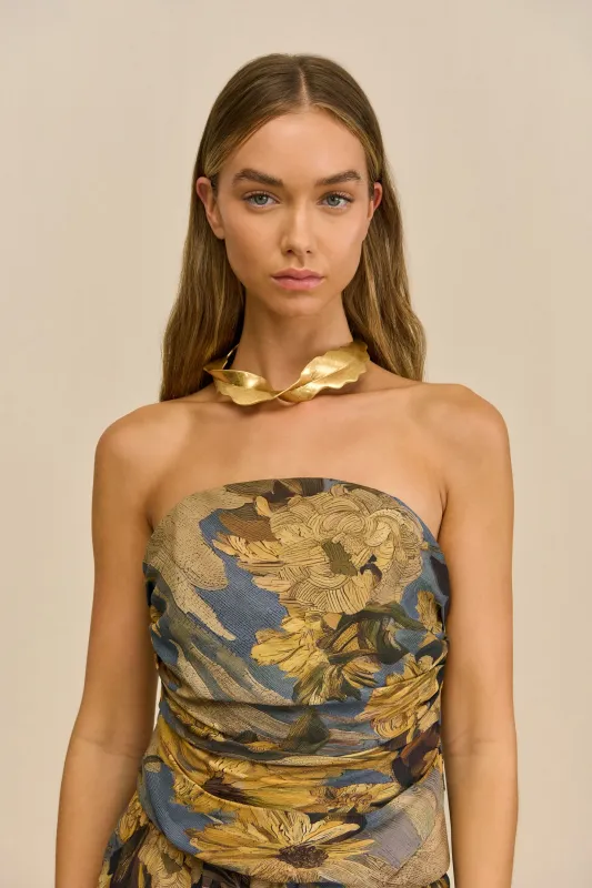 KRISHA TOP - WILD DAHLIA sold by Cult Gaia