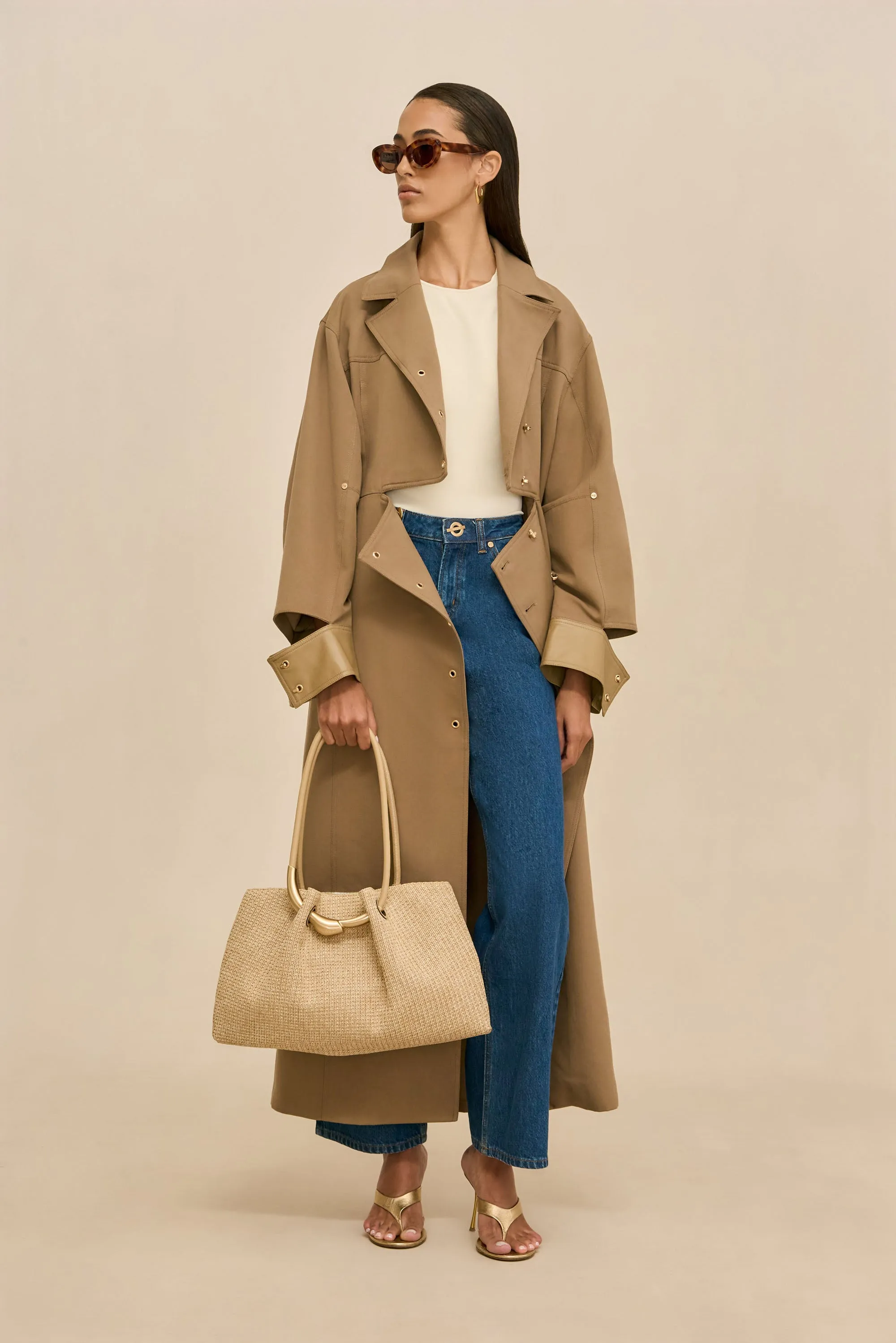 MAGDALENA TRENCH COAT - SESAME sold by Cult Gaia