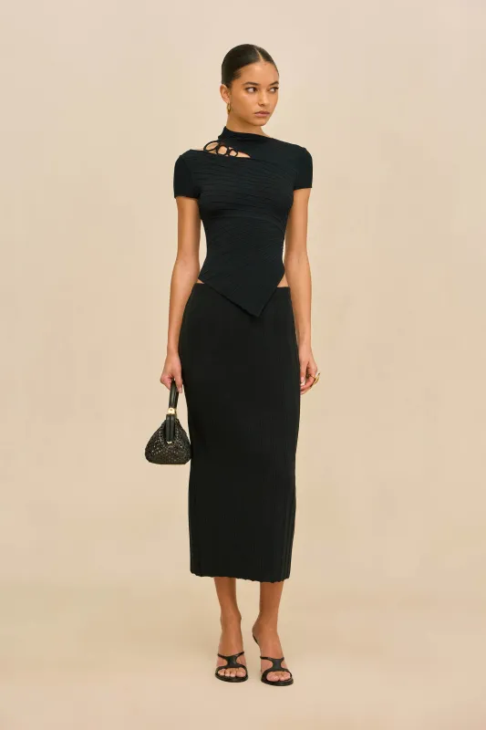 MARLINE KNIT SKIRT - BLACK sold by Cult Gaia