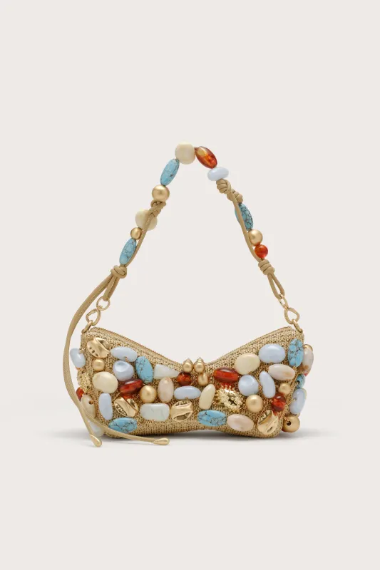MERCIER MINI SHOULDER BAG - IBIZA TURQUOISE BAUBLE MULTI sold by Cult Gaia