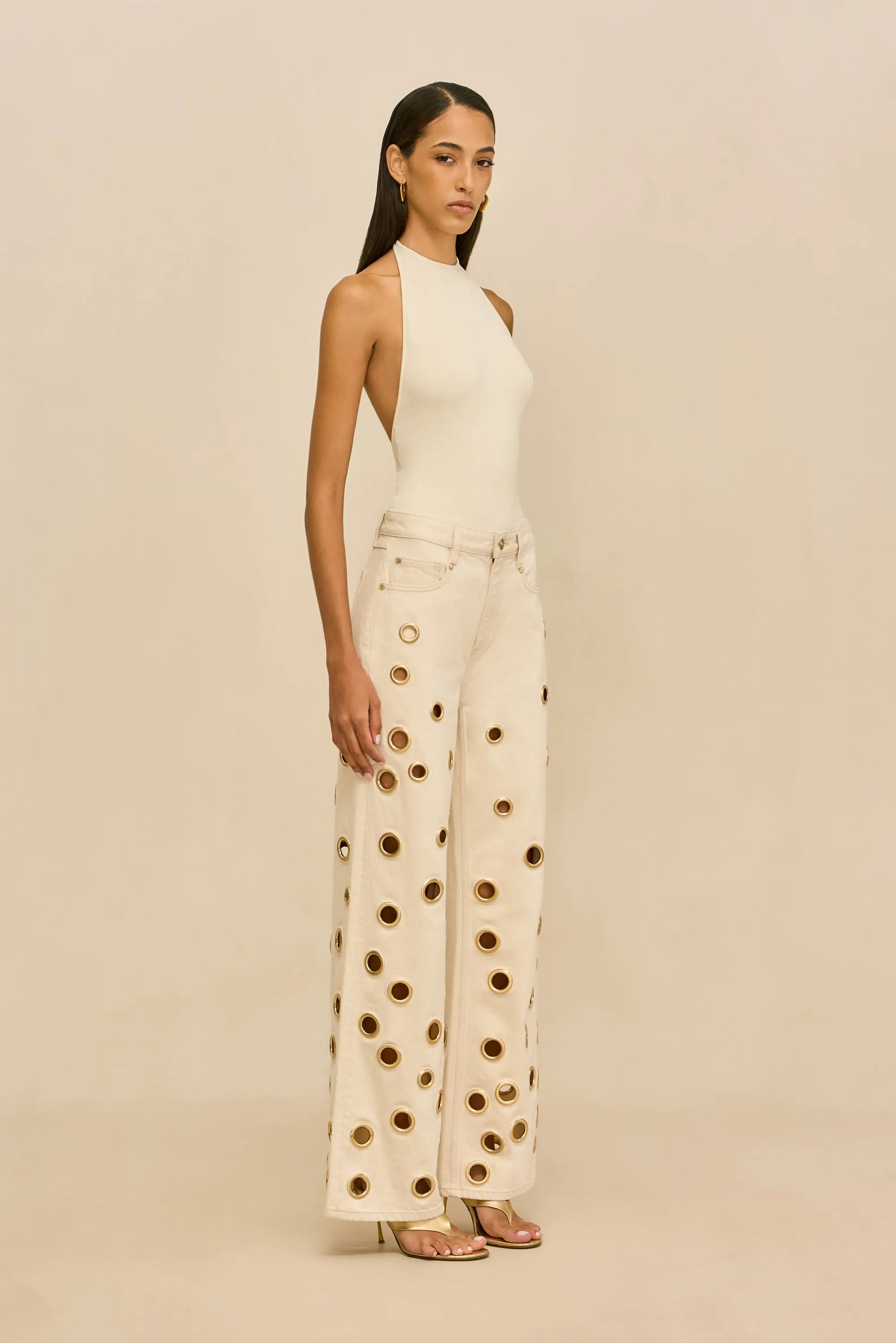 MINNIE KNIT BODYSUIT - OFF WHITE sold by Cult Gaia product image thumbnail 4