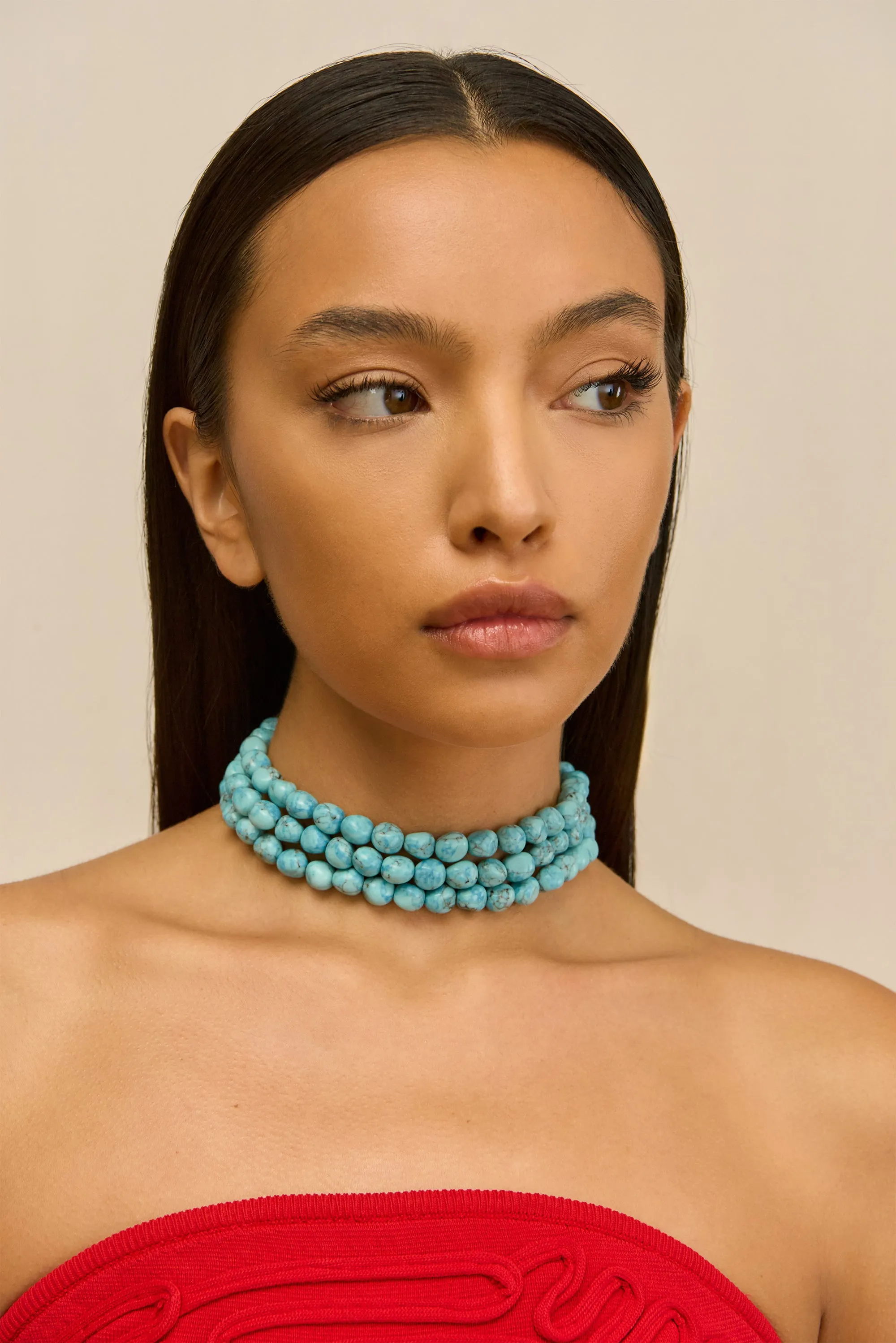 NORA CHOKER - IBIZA TURQUOISE sold by Cult Gaia product image thumbnail 2
