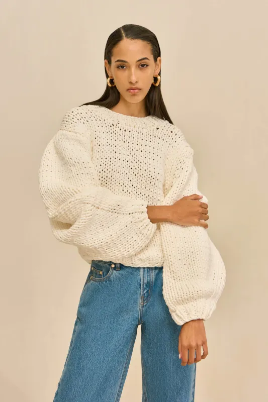TRINA SWEATER - OFF WHITE sold by Cult Gaia
