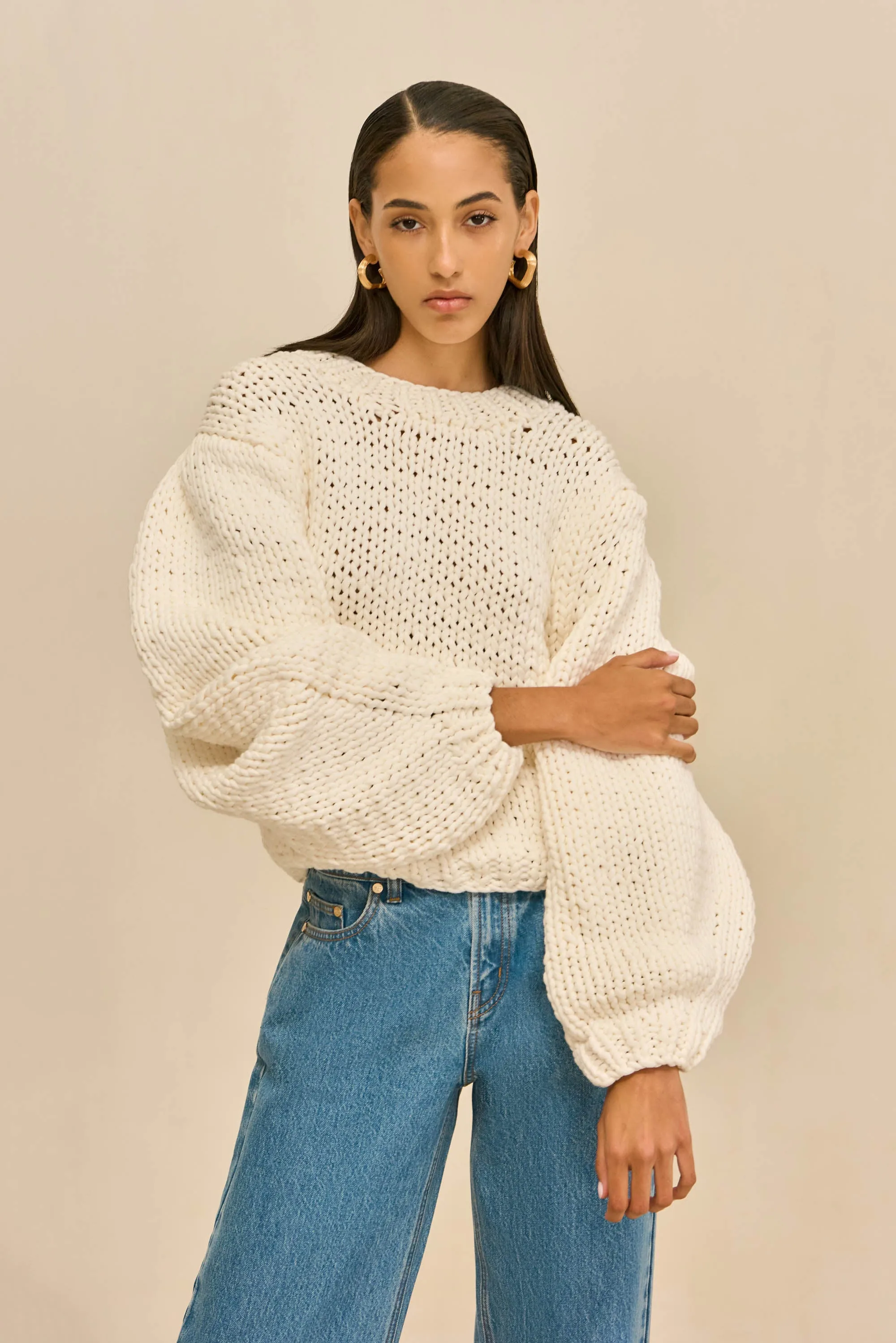 TRINA SWEATER - OFF WHITE sold by Cult Gaia