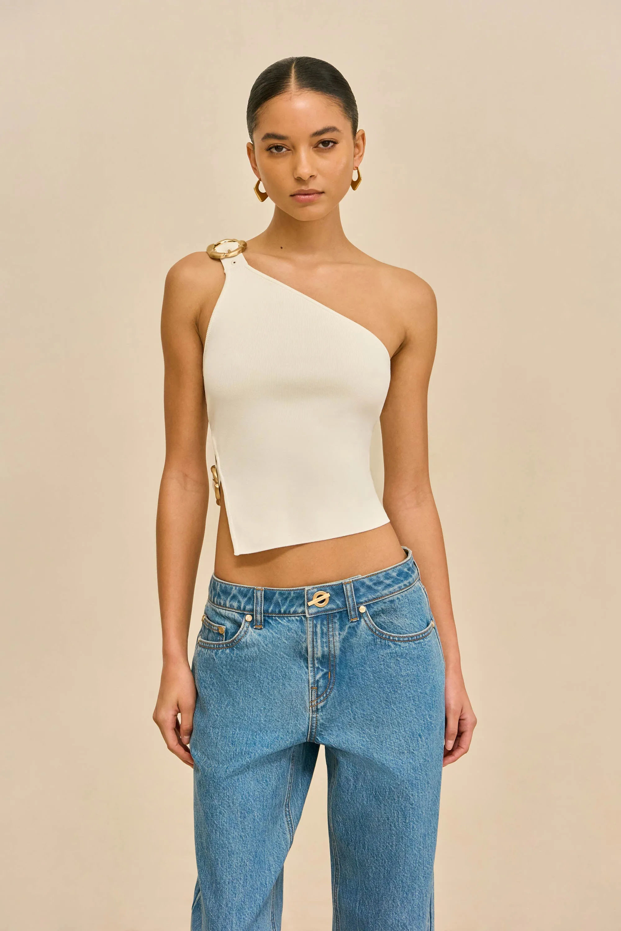 VALERIA KNIT TOP - OFF WHITE sold by Cult Gaia product image thumbnail 2
