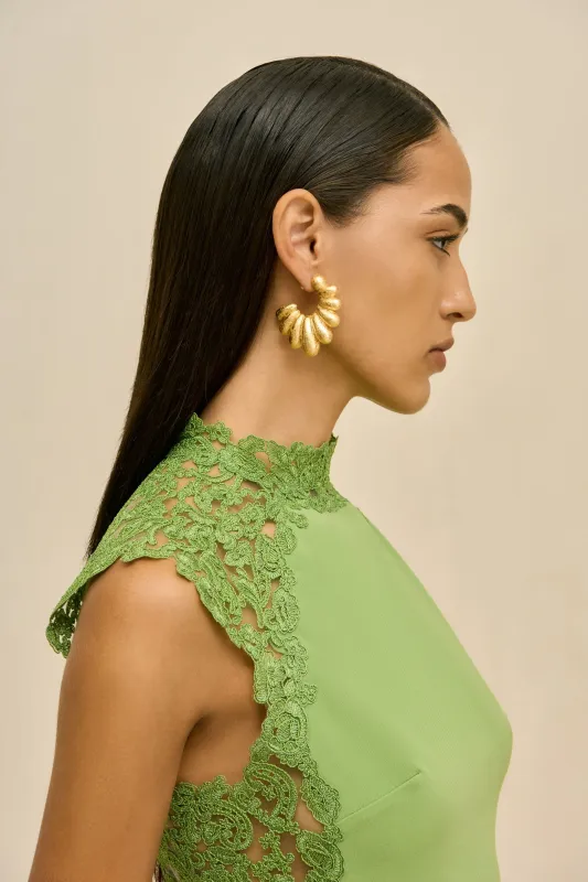 ALLEGRA EARRING - GOLD FOILED WOOD made by Cult Gaia