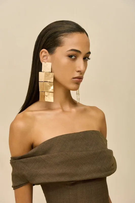 EVELIS EARRING - BRUSHED BRASS sold by Cult Gaia
