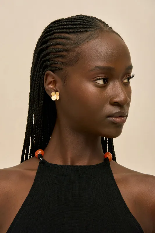 LUCKY MINI EARRING - BRUSHED BRASS sold by Cult Gaia