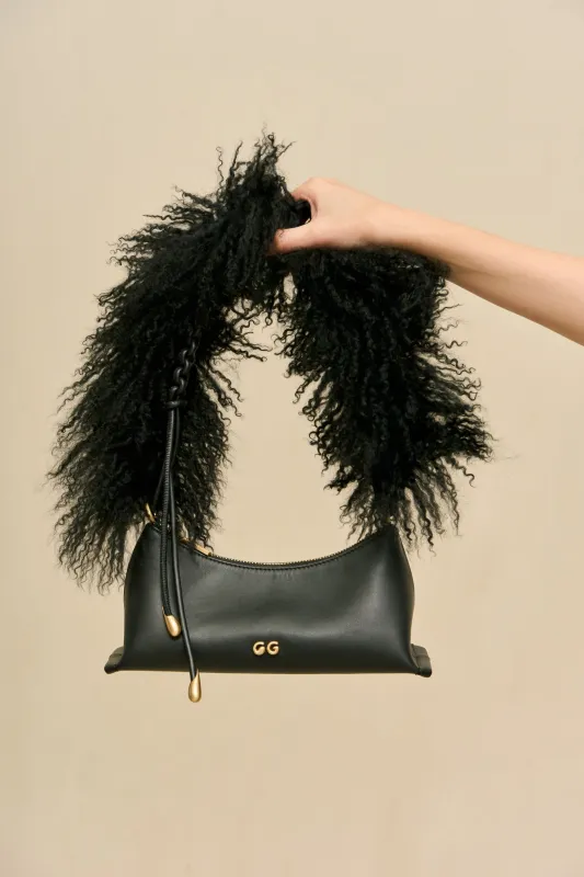 OSA SHOULDER BAG - BLACK SHEARLING sold by Cult Gaia