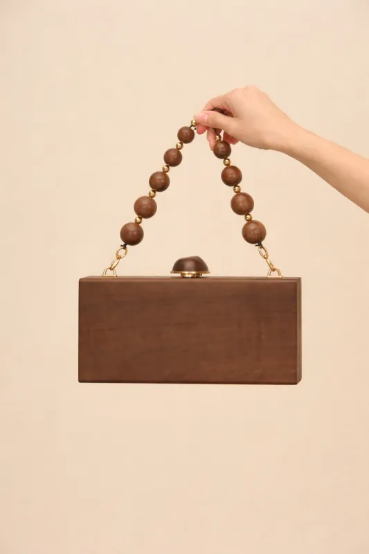 THE BACKGAMMON CLUTCH - WALNUT sold by Cult Gaia