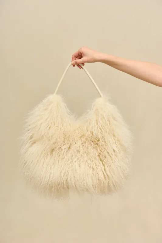 SOLAY SHOULDER BAG - NATURAL SHEARLING made by Cult Gaia