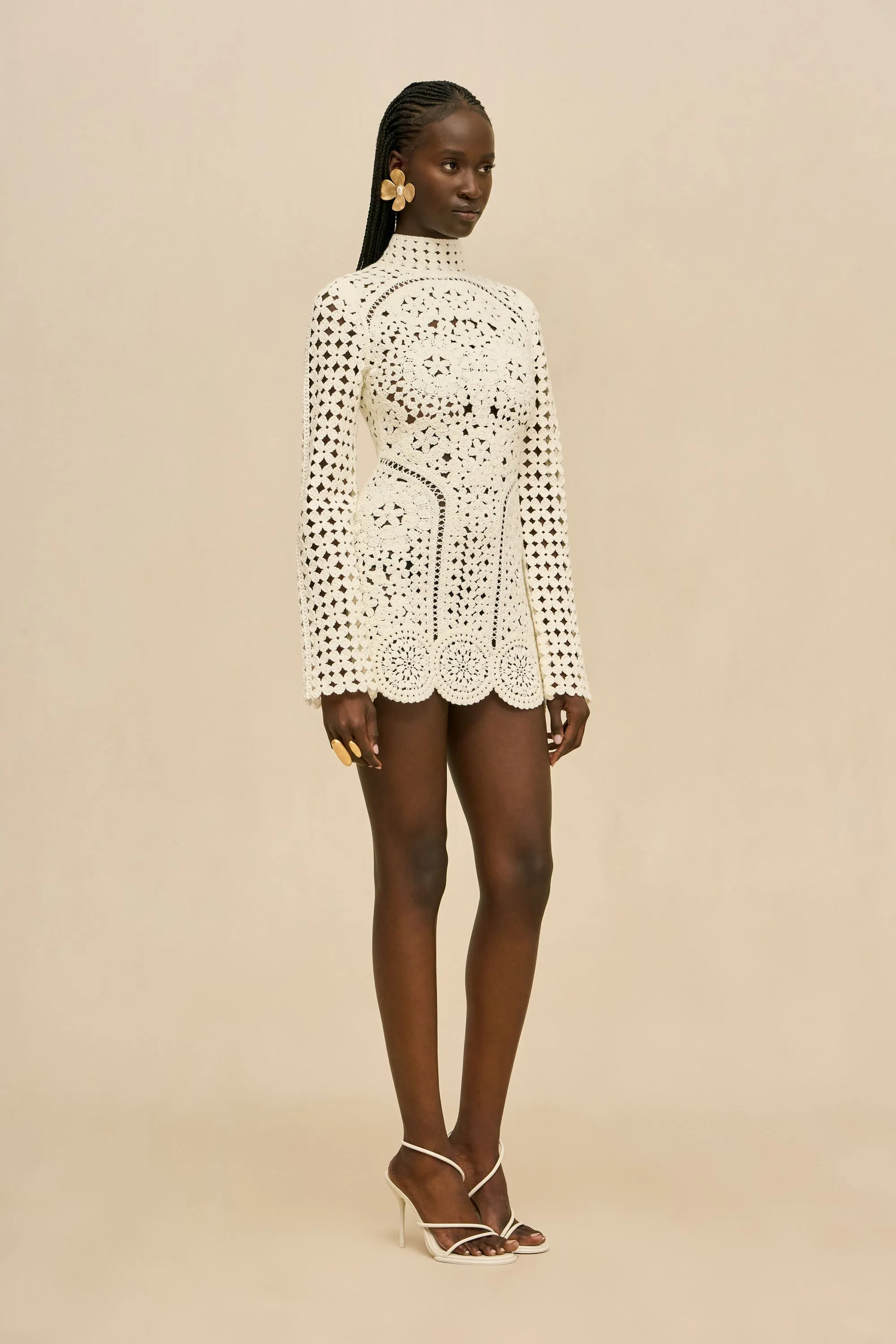 JEMMA CROCHET DRESS - OFF WHITE sold by Cult Gaia product image thumbnail 4