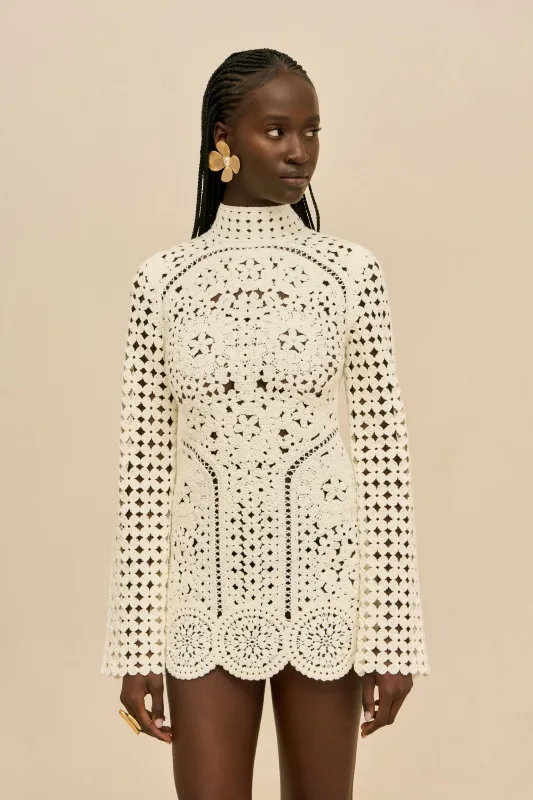 JEMMA CROCHET DRESS - OFF WHITE made by Cult Gaia